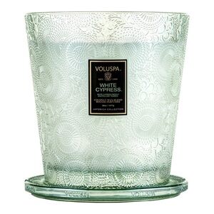 VOLUPSA - WHITE CYPRESS 3 WICK HEARTH CANDLE - Luxury Candle - Brand New!